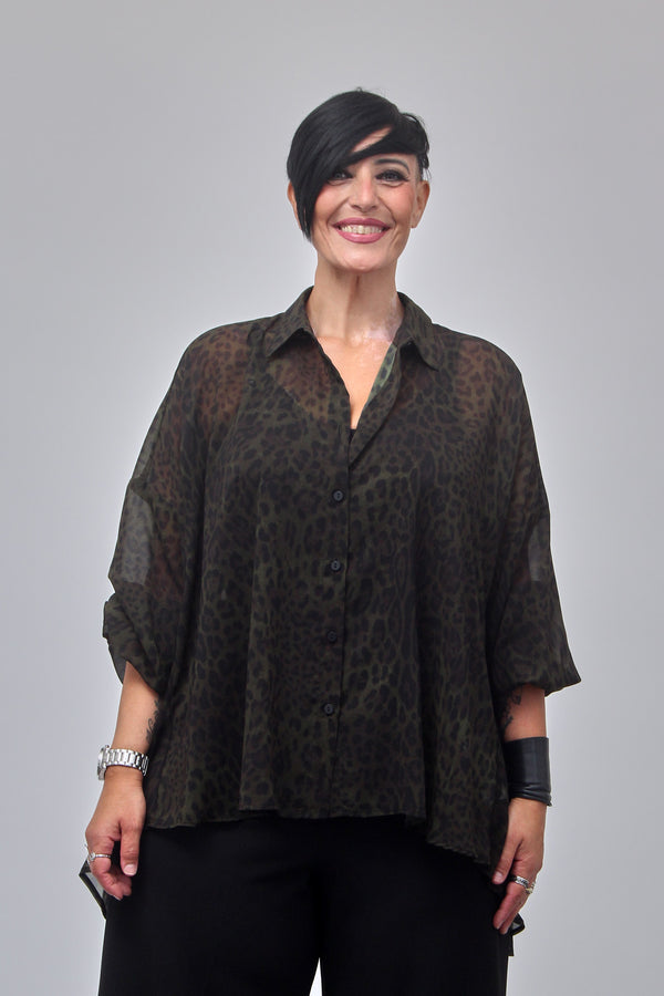 Camicia animalier coda - Verde militare