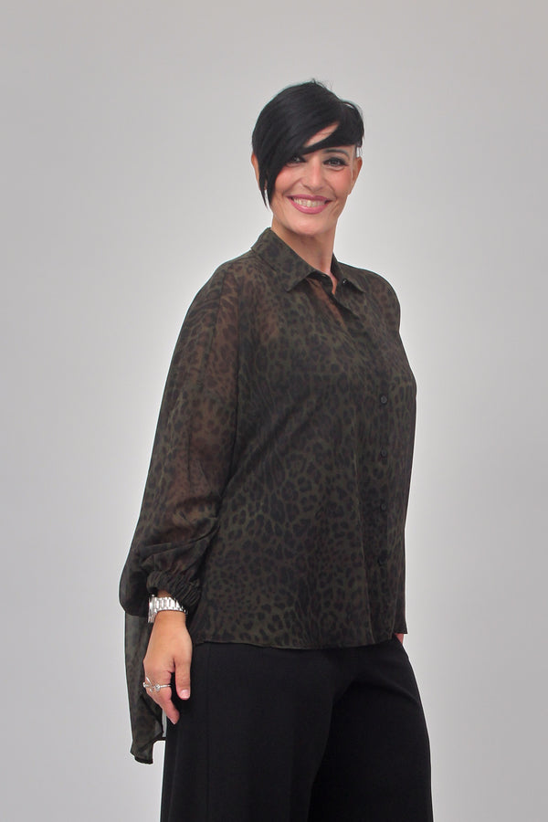 Camicia animalier coda - Verde militare
