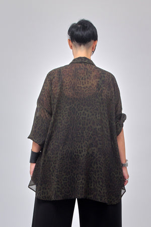 Camicia animalier coda - Verde militare