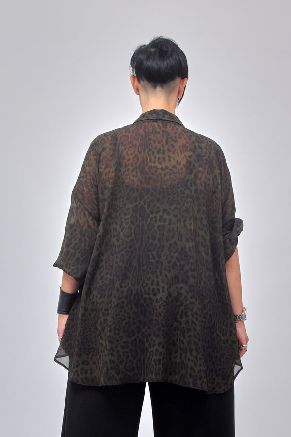 Camicia animalier coda - Verde militare