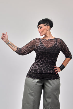 Maglia lunga tulle - Animalier