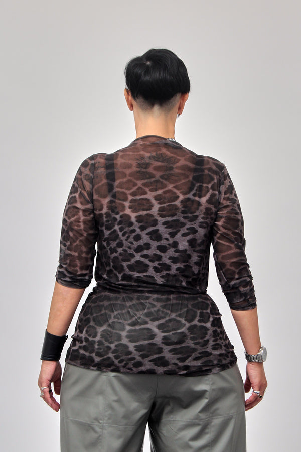 Maglia lunga tulle - Animalier