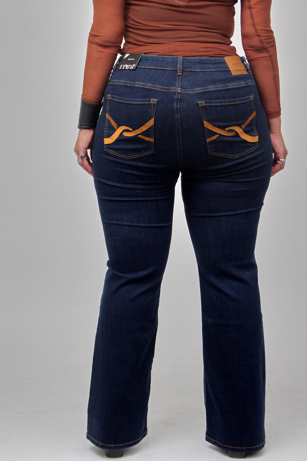 Jeans zampa basico - Blu scuro
