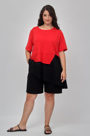 Maglia doppio tessuto balza - Rosso