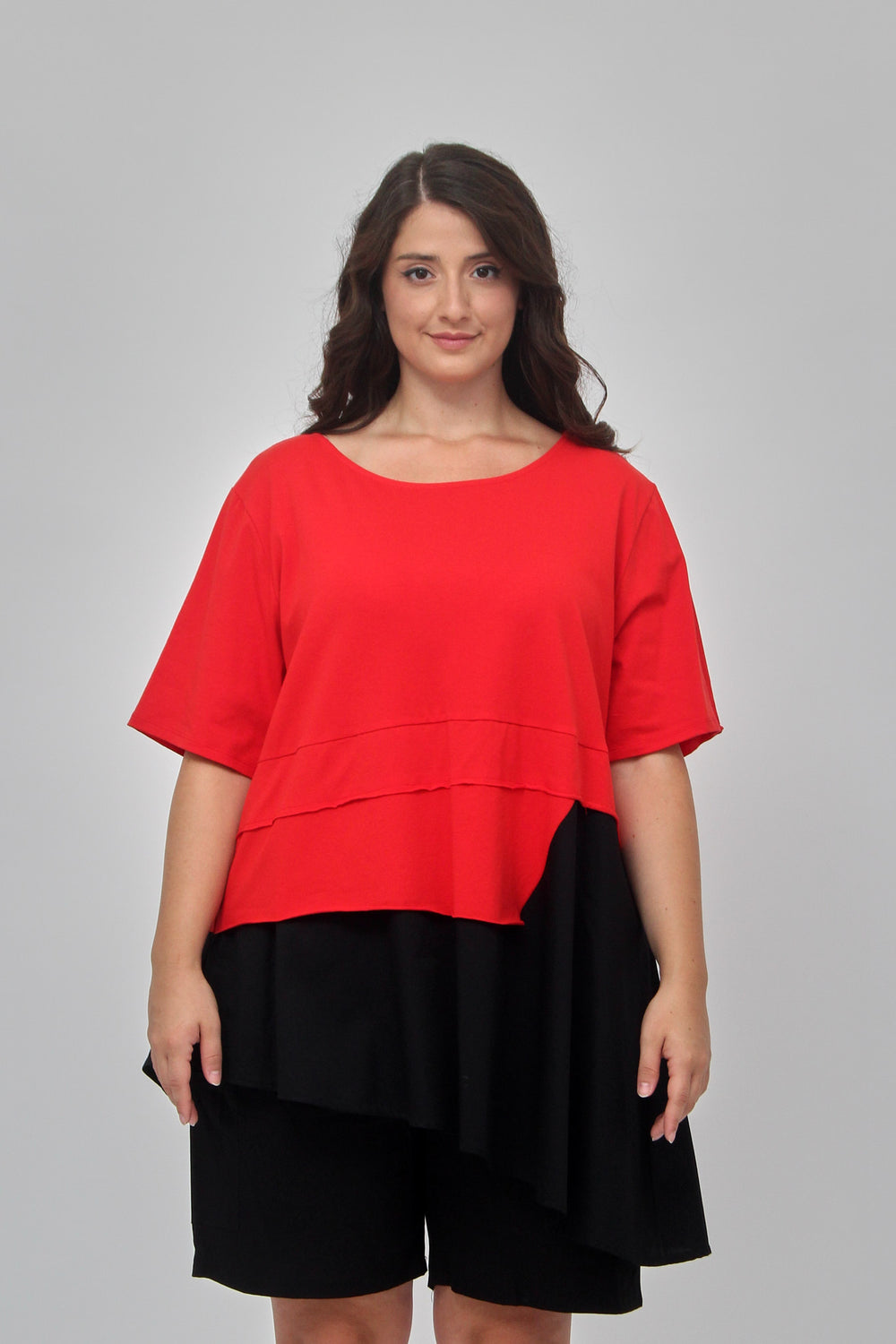 Maglia doppio tessuto balza - Rosso