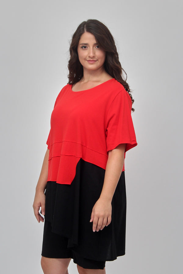 Maglia doppio tessuto balza - Rosso