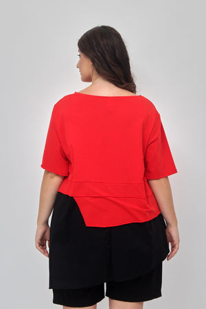 Maglia doppio tessuto balza - Rosso