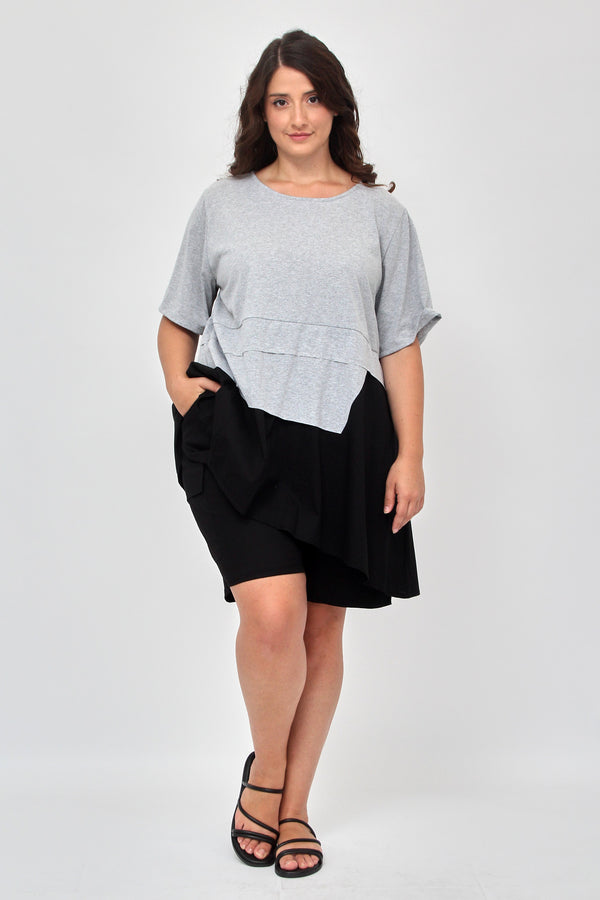 Maglia doppio tessuto balza - Grigio