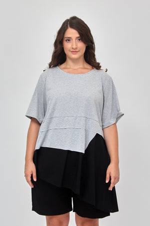 Maglia doppio tessuto balza - Grigio