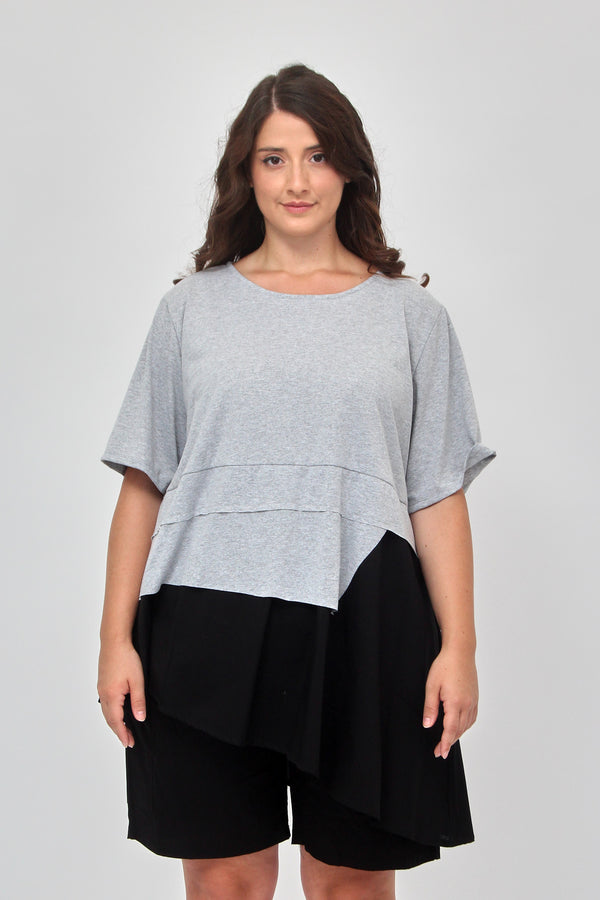 Maglia doppio tessuto balza - Grigio