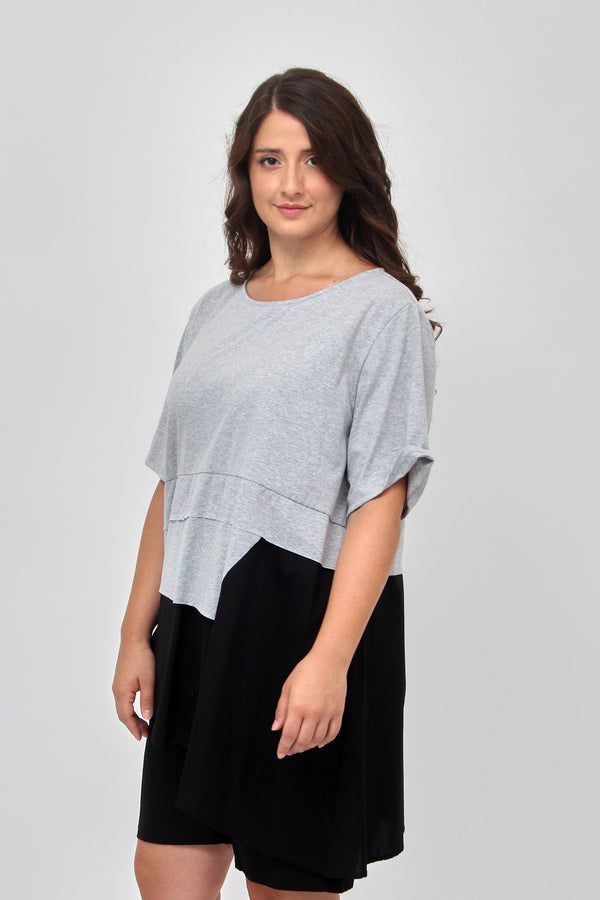 Maglia doppio tessuto balza - Grigio