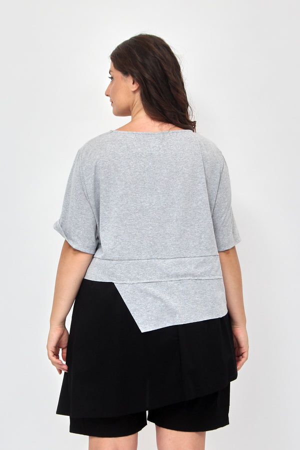 Maglia doppio tessuto balza - Grigio