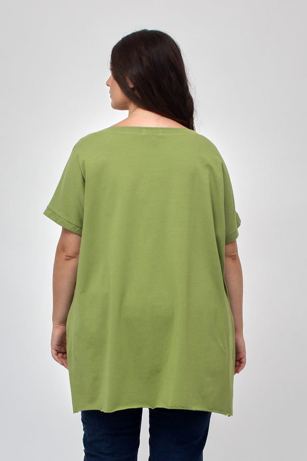 Maglia scatola tasca e toppa - Verde oliva