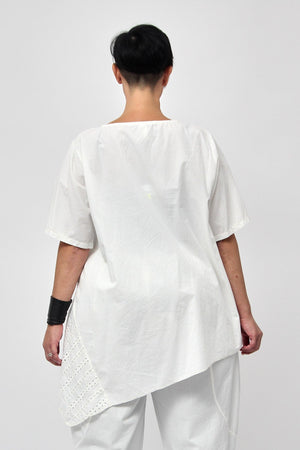 Maglia onda pizzo - Bianco