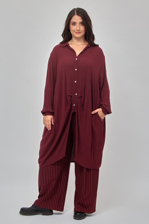 Camicia stropiccio bottoni - Vino