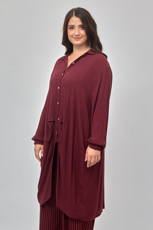 Camicia stropiccio bottoni - Vino