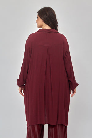 Camicia stropiccio bottoni - Vino