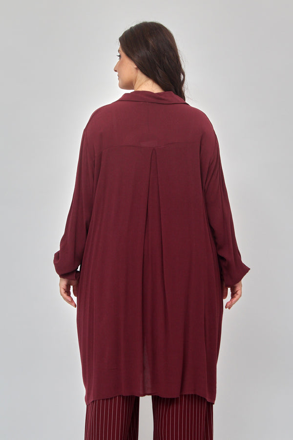 Camicia stropiccio bottoni - Vino
