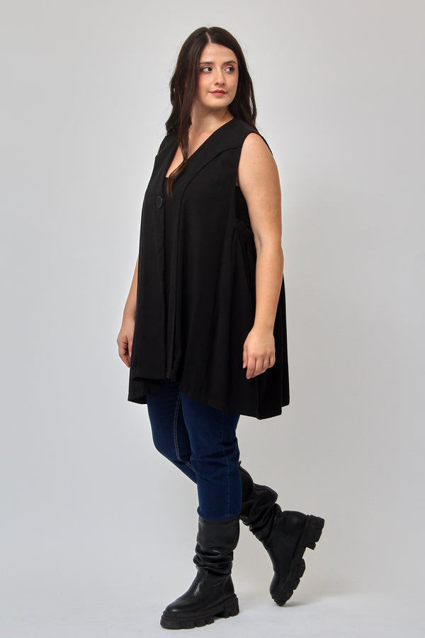 Gilet bottone pinces - Nero