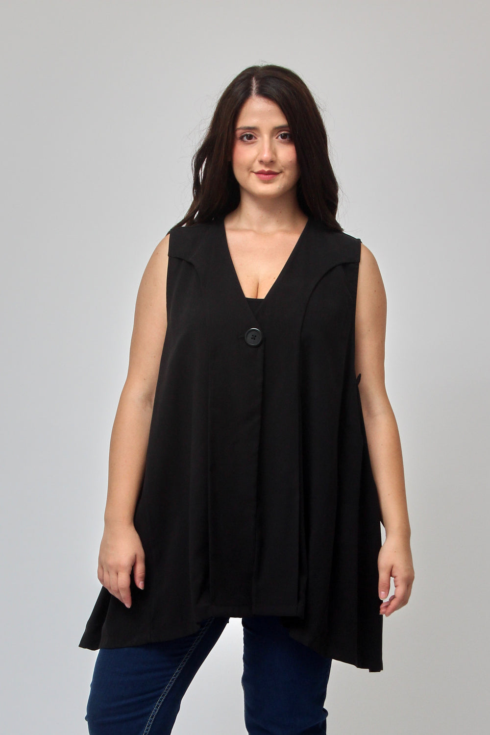 Gilet bottone pinces - Nero