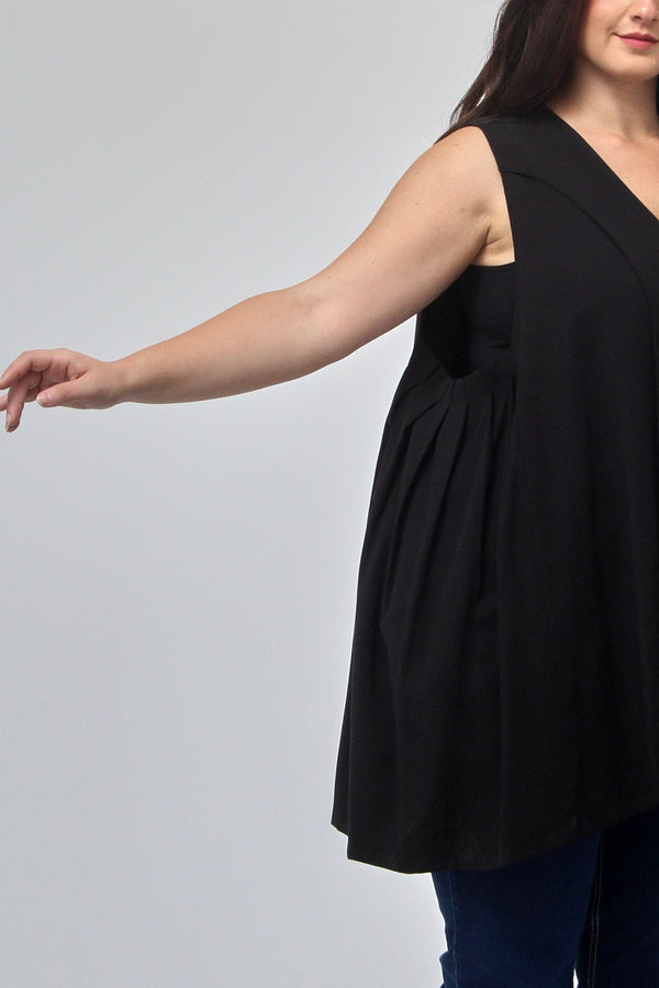 Gilet bottone pinces - Nero