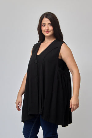 Gilet bottone pinces - Nero