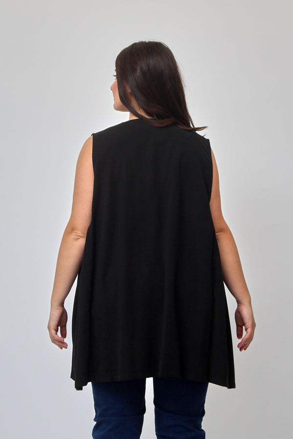 Gilet bottone pinces - Nero
