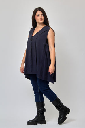 Gilet bottone pinces - Blu