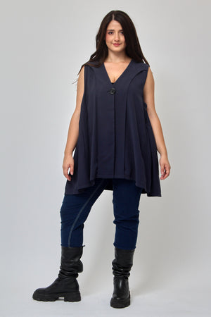 Gilet bottone pinces - Blu