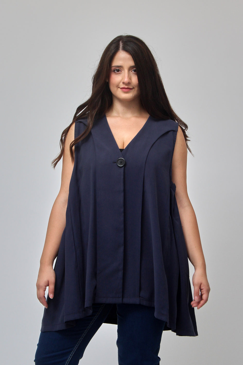 Gilet bottone pinces - Blu