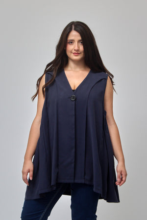 Gilet bottone pinces - Blu