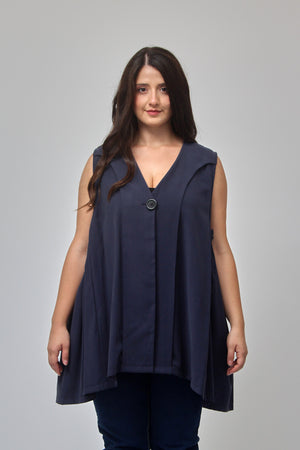 Gilet bottone pinces - Blu