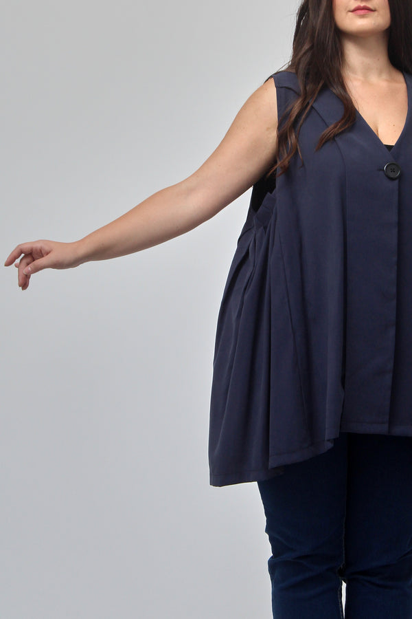 Gilet bottone pinces - Blu