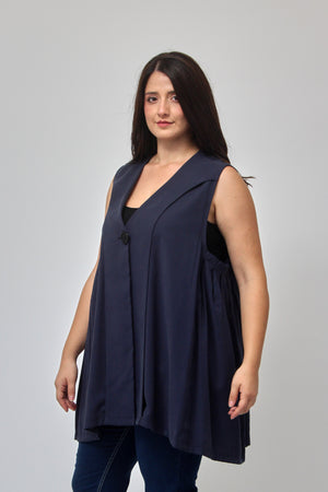 Gilet bottone pinces - Blu