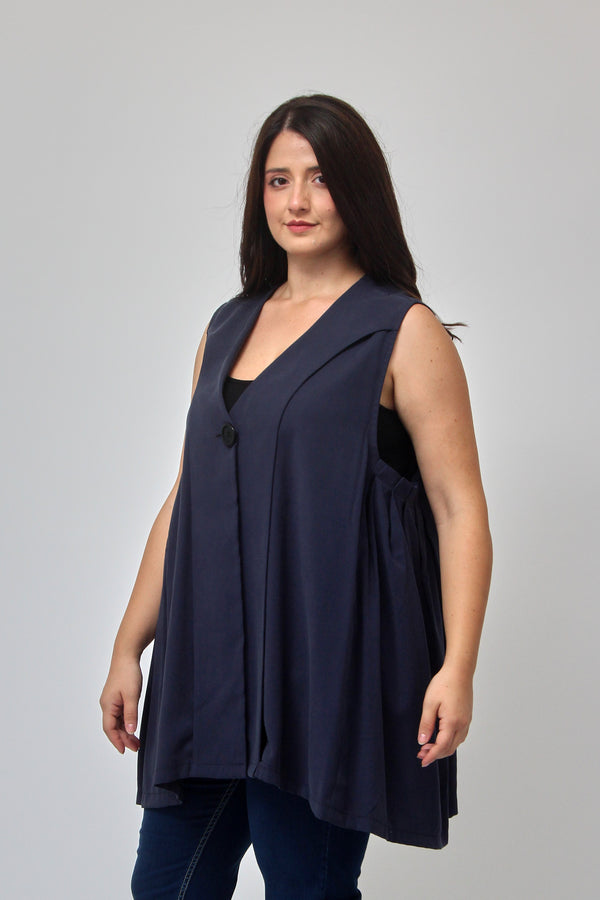 Gilet bottone pinces - Blu