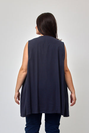Gilet bottone pinces - Blu