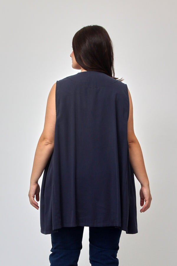 Gilet bottone pinces - Blu