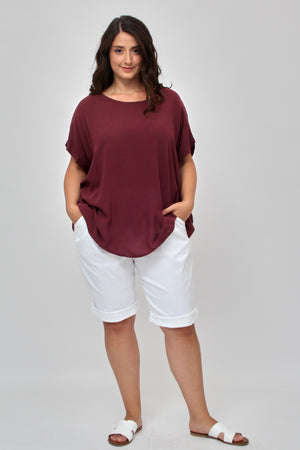 Blusa over viscosa - Vino
