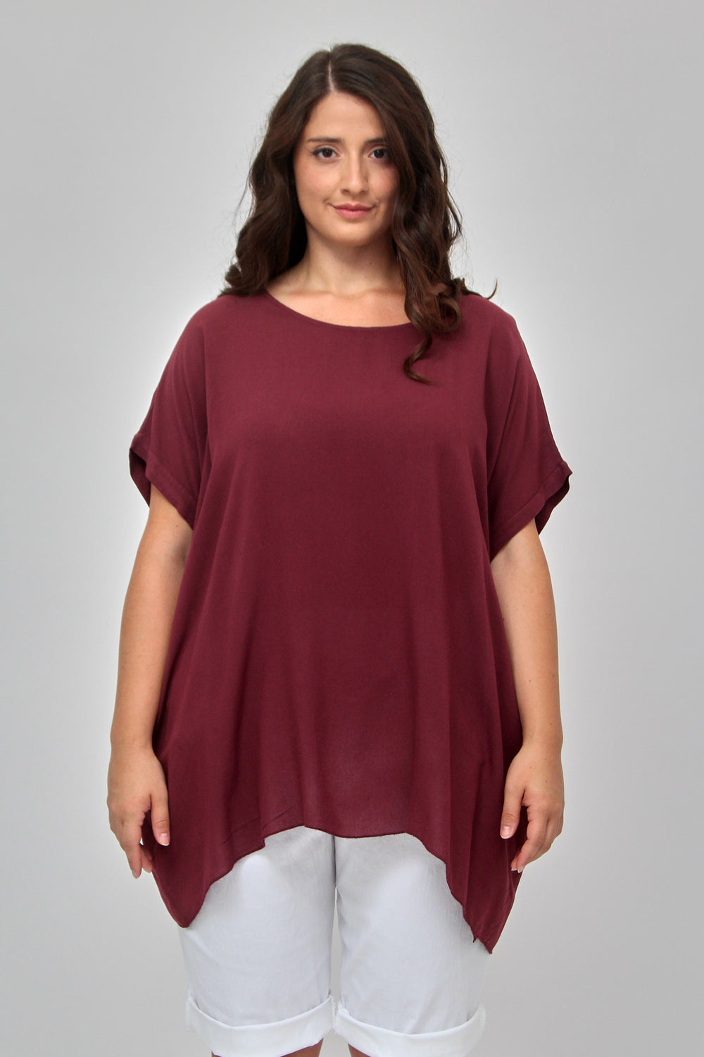 Blusa over viscosa - Vino