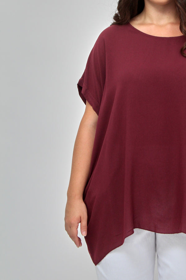 Blusa over viscosa - Vino