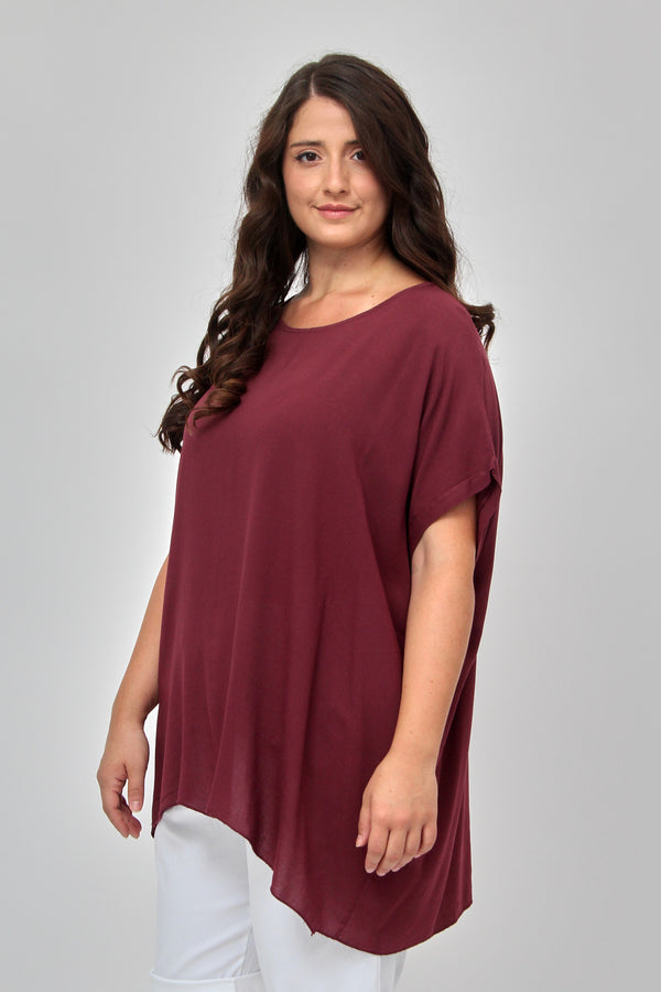 Blusa over viscosa - Vino