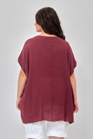 Blusa over viscosa - Vino
