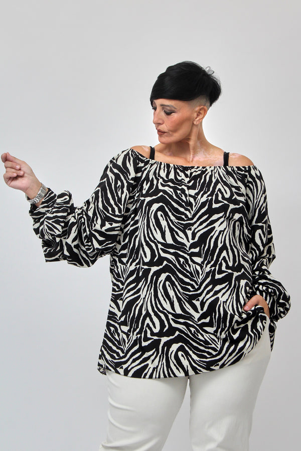 Blusa carmen viscosa - Zebrato