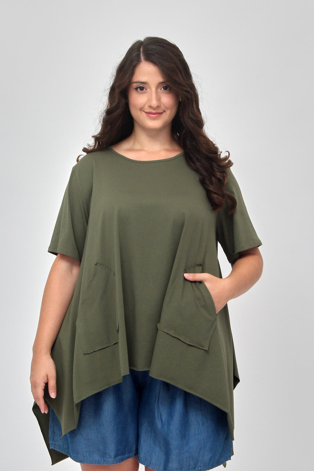 Maglia spacchi tasche - Verde militare