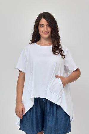 Maglia spacchi tasche - Bianco