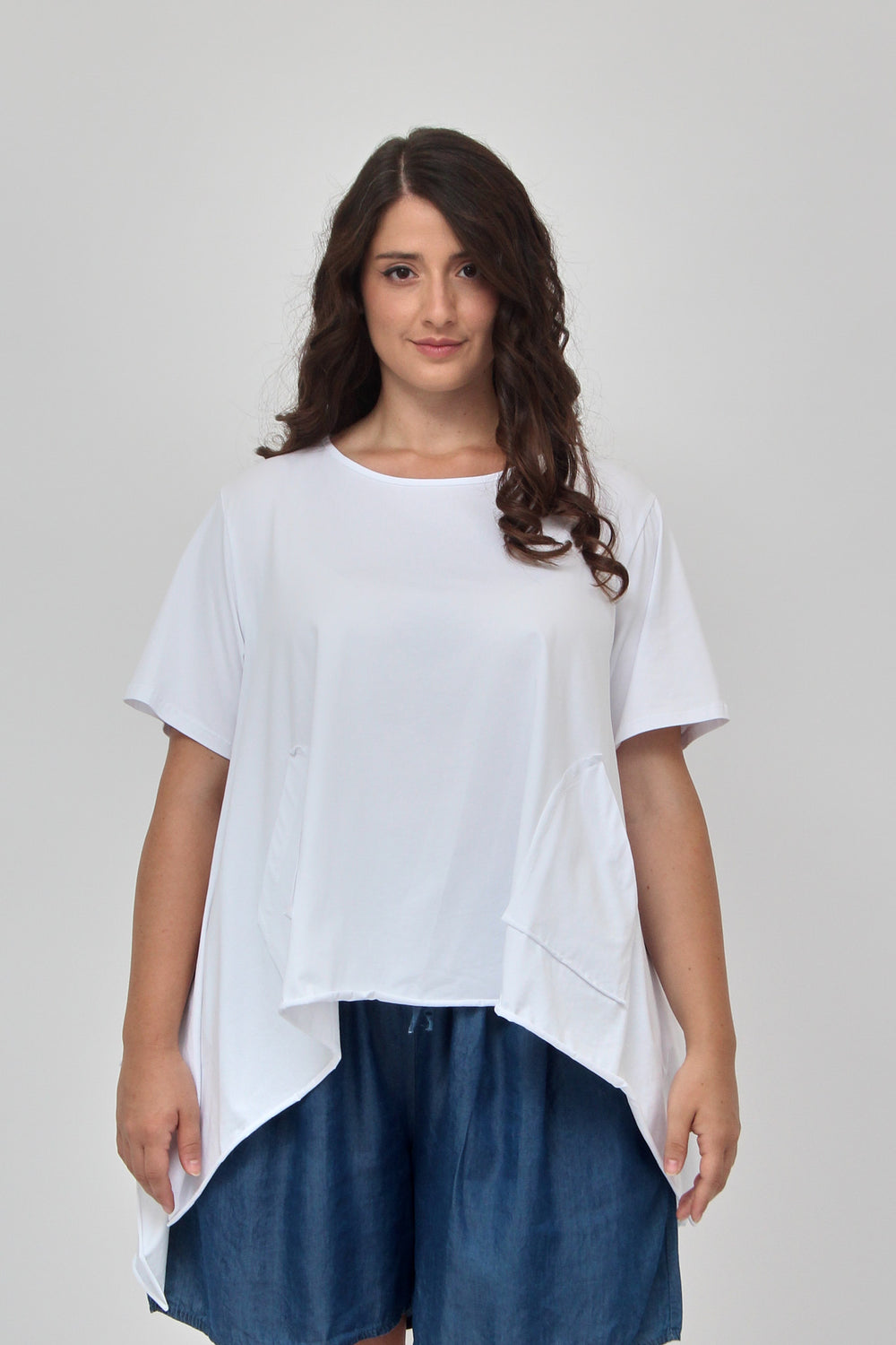 Maglia spacchi tasche - Bianco