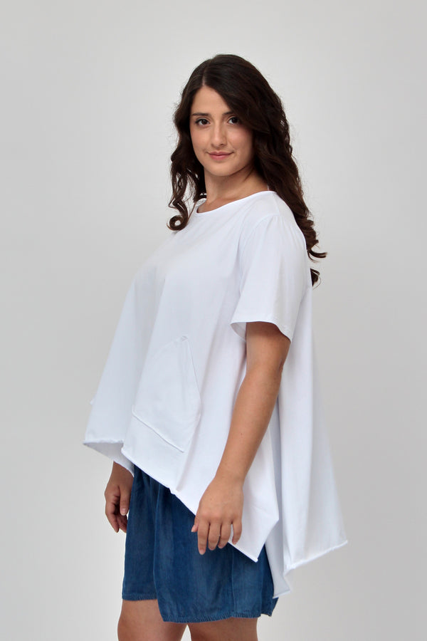 Maglia spacchi tasche - Bianco