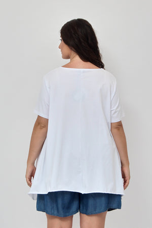 Maglia spacchi tasche - Bianco