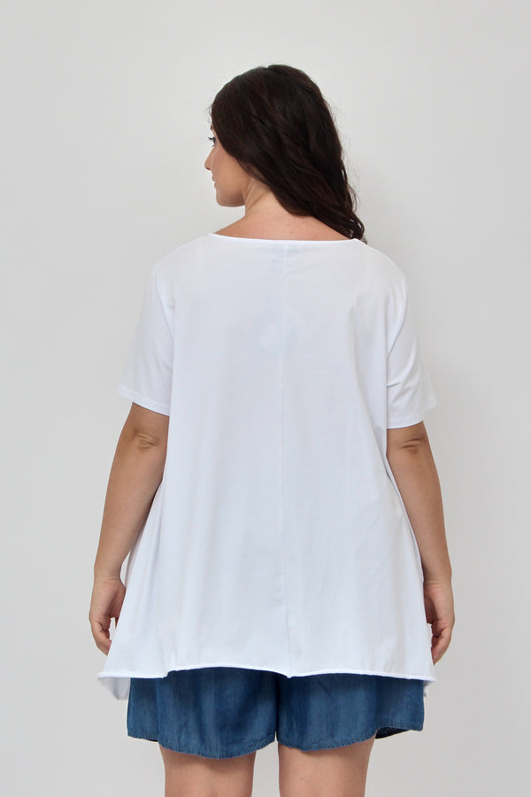 Maglia spacchi tasche - Bianco