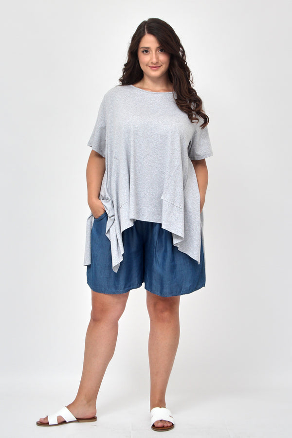 Maglia spacchi tasche - Grigio